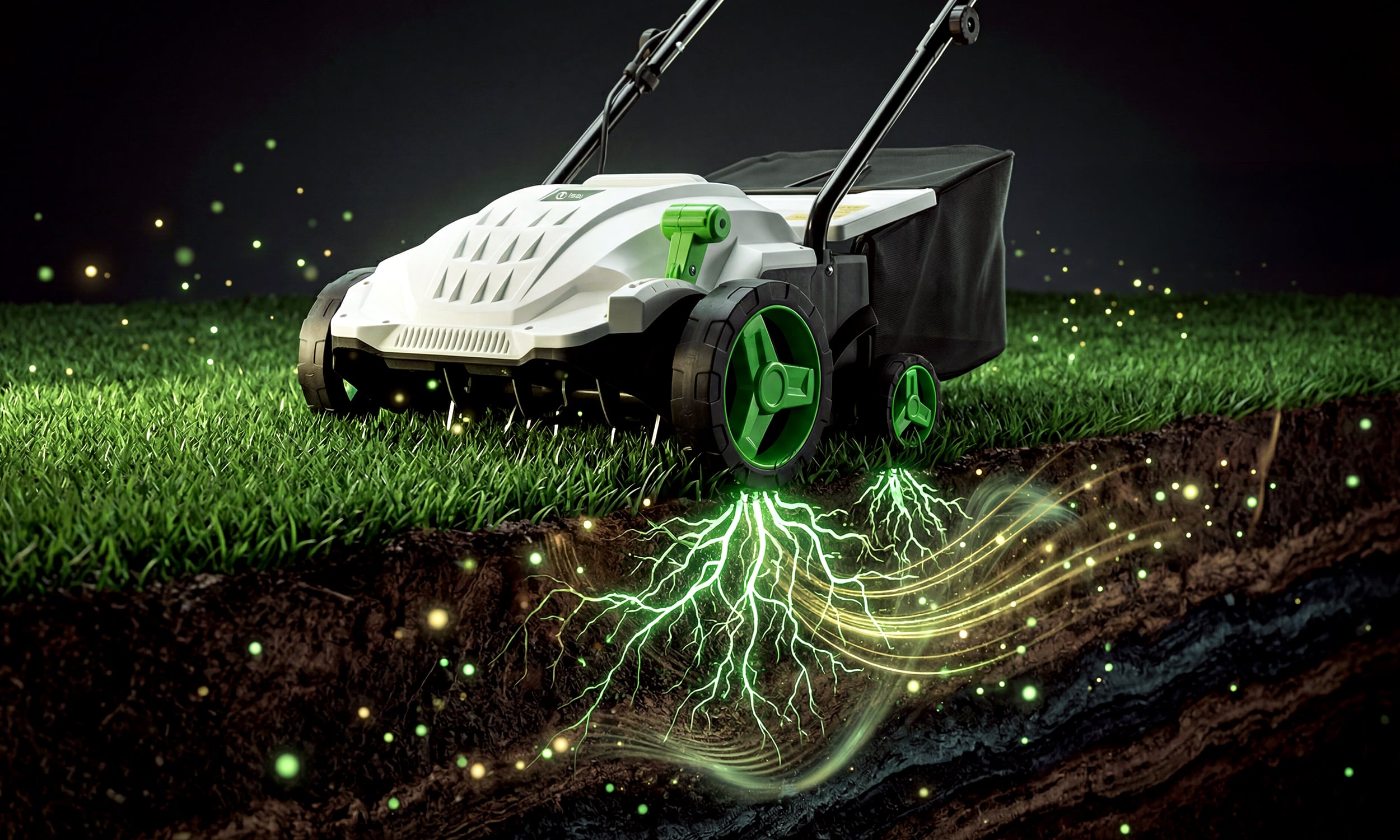 Aerator do trawnika — wizualizacja działania