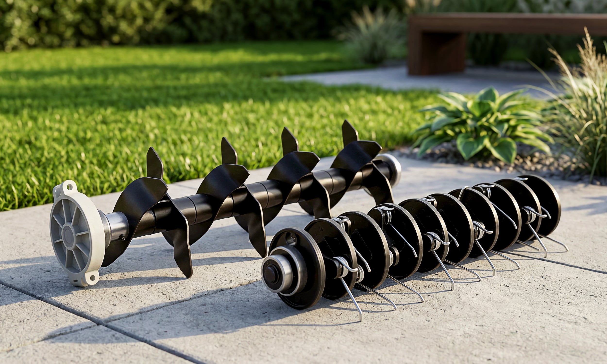 Aerator do trawnika — sprężynowe zęby