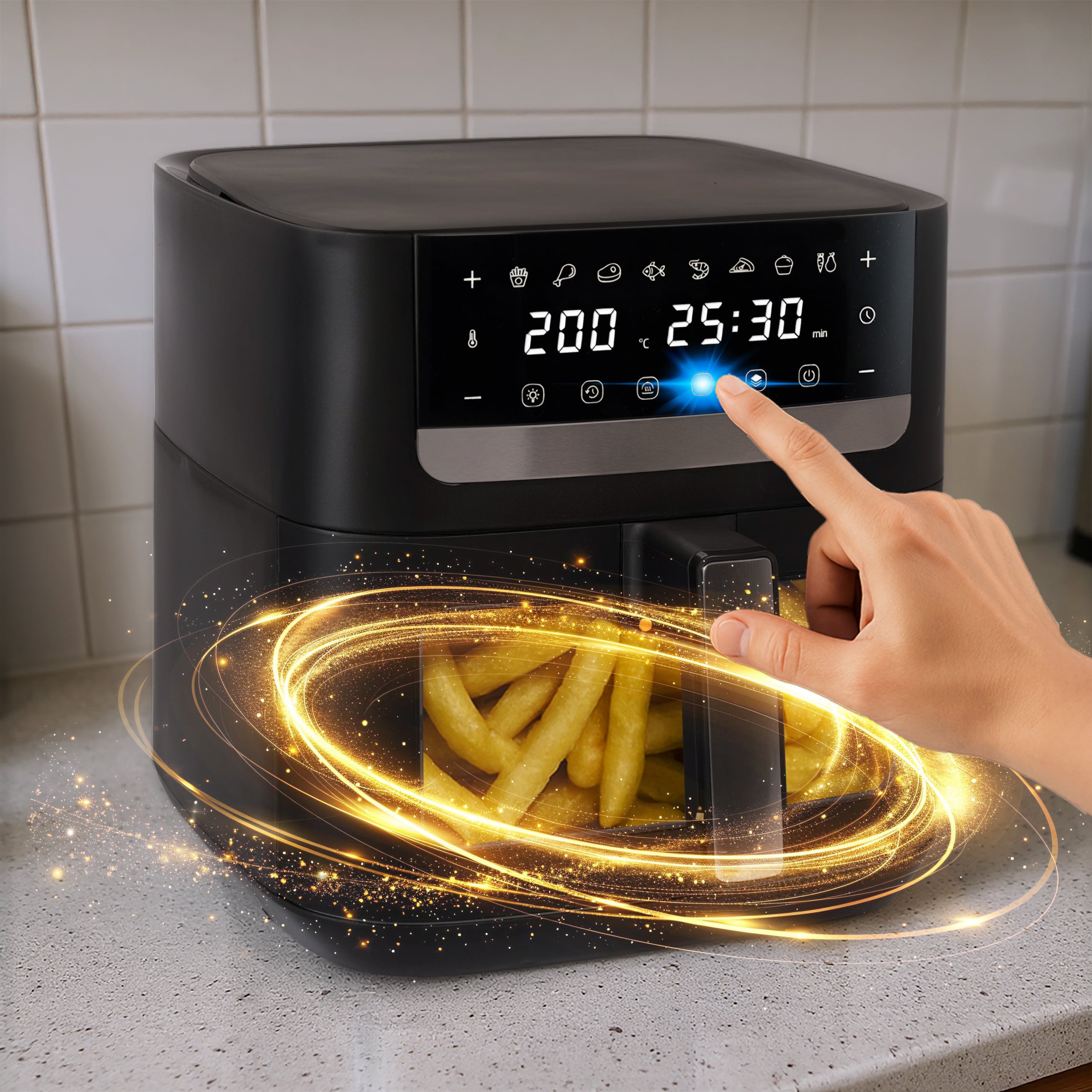 Airfryer — od surowego zdjęcia do sceny — grafika produktowa 1