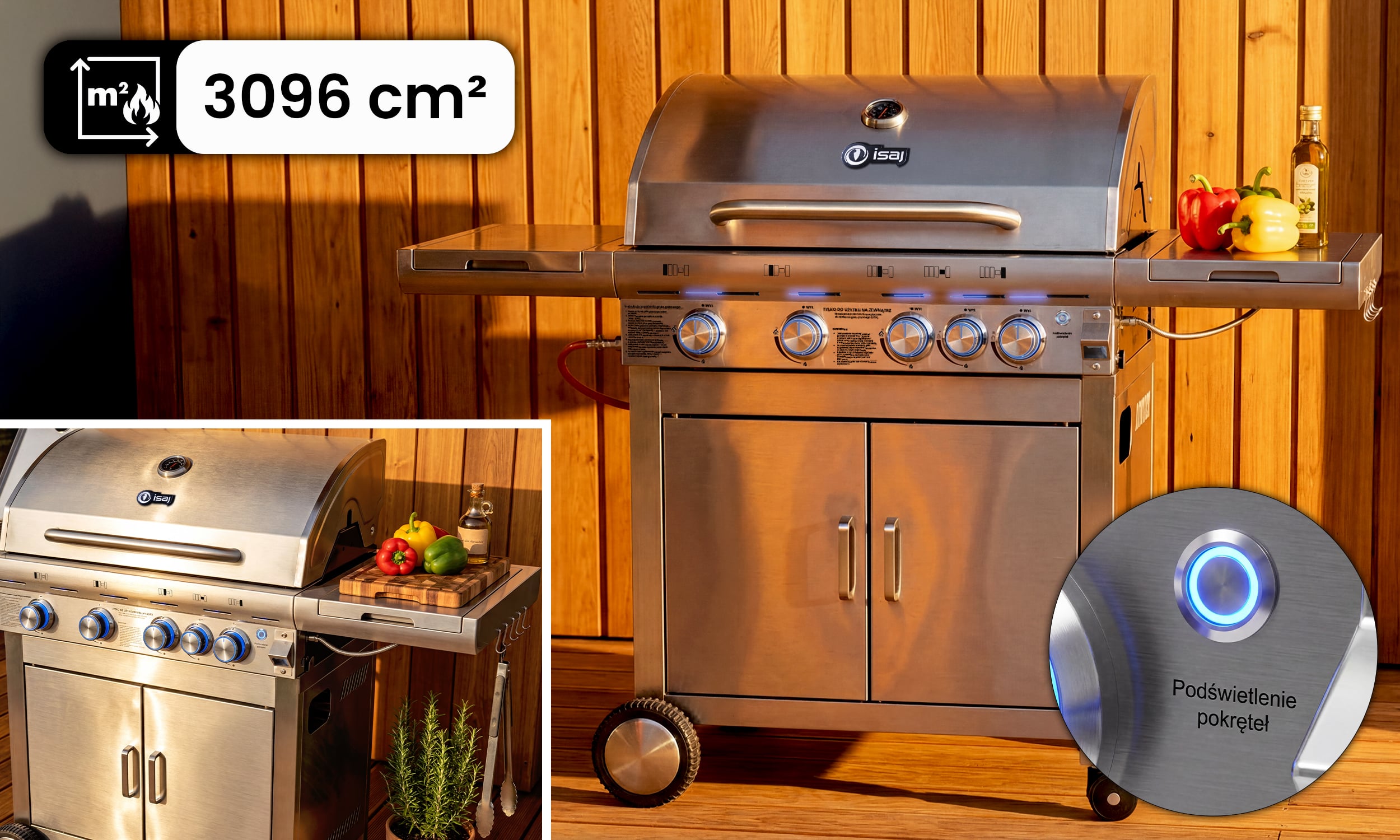 Grill gazowy — pakiet premium — zdjecie katologowe