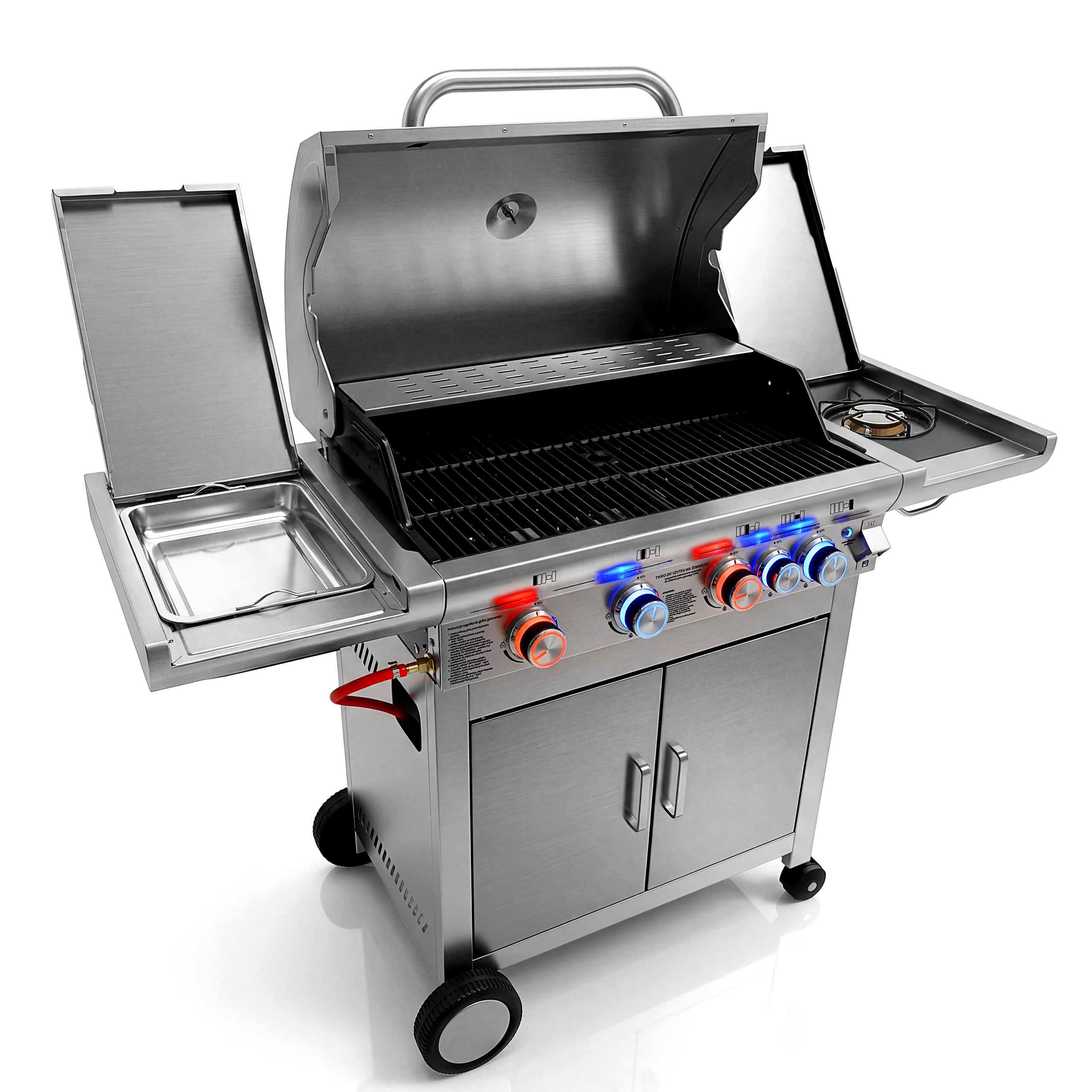 Grill gazowy — pakiet premium — packshot 3 wszystko otwarte