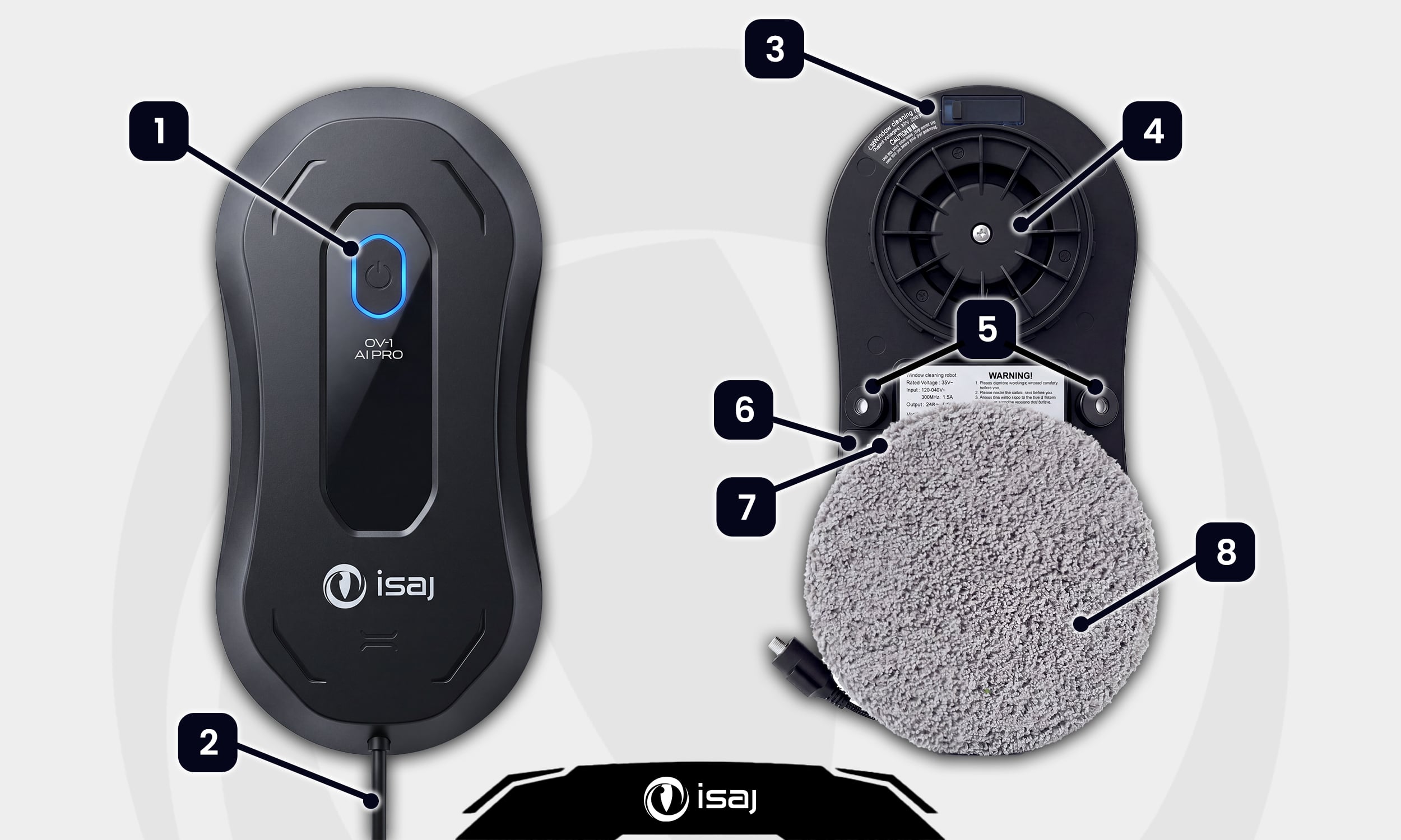 Robot do mycia okien — pakiet premium — elementy myjki