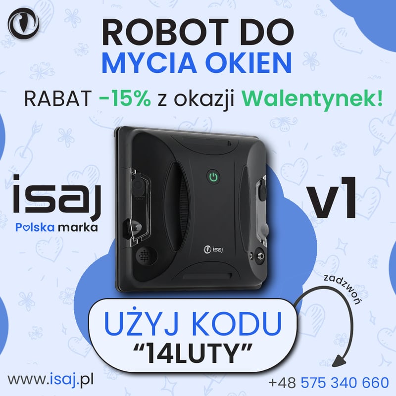 Robot do mycia okien — kampania — Rabat z okazji walentynek