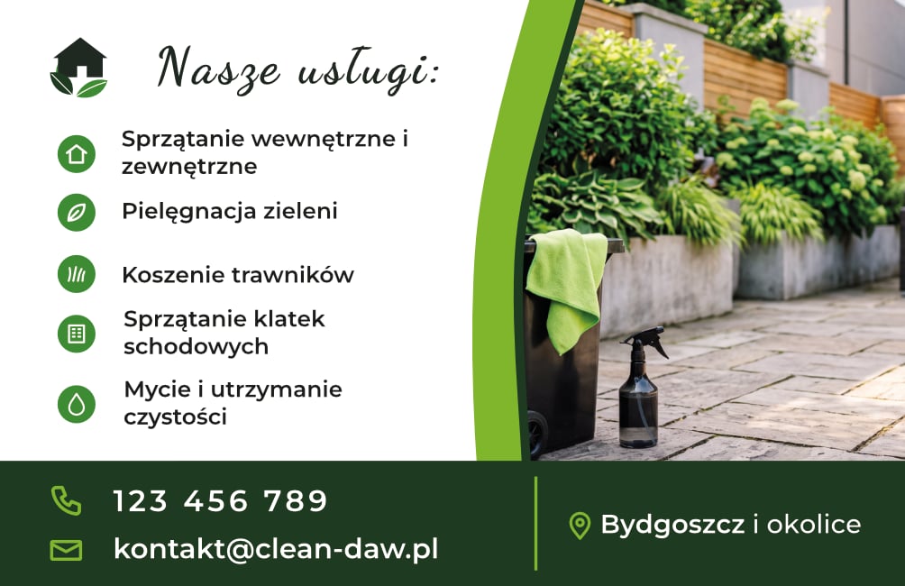 Wizytówka Clean-daw — clean-daw tył